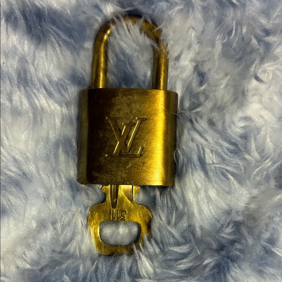 Louis Vuitton Gold Tone Padlock with Key France 311 Brass - Picture 1 of 4